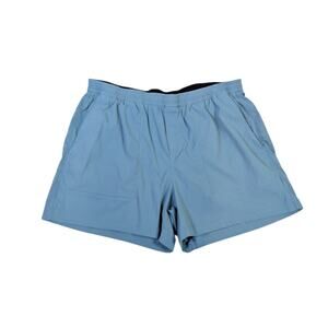 Mens XXL Athletic Running Shorts Blue Performance Lined Gym Training Activewear